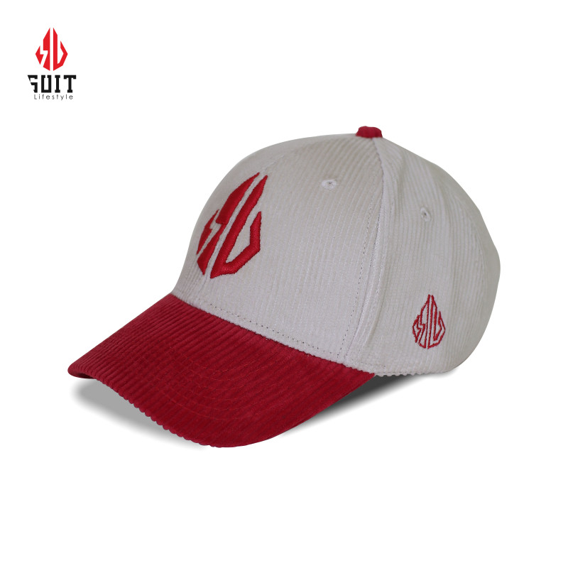 Suit Lifestyle Premium Red & White Corduroy Cap