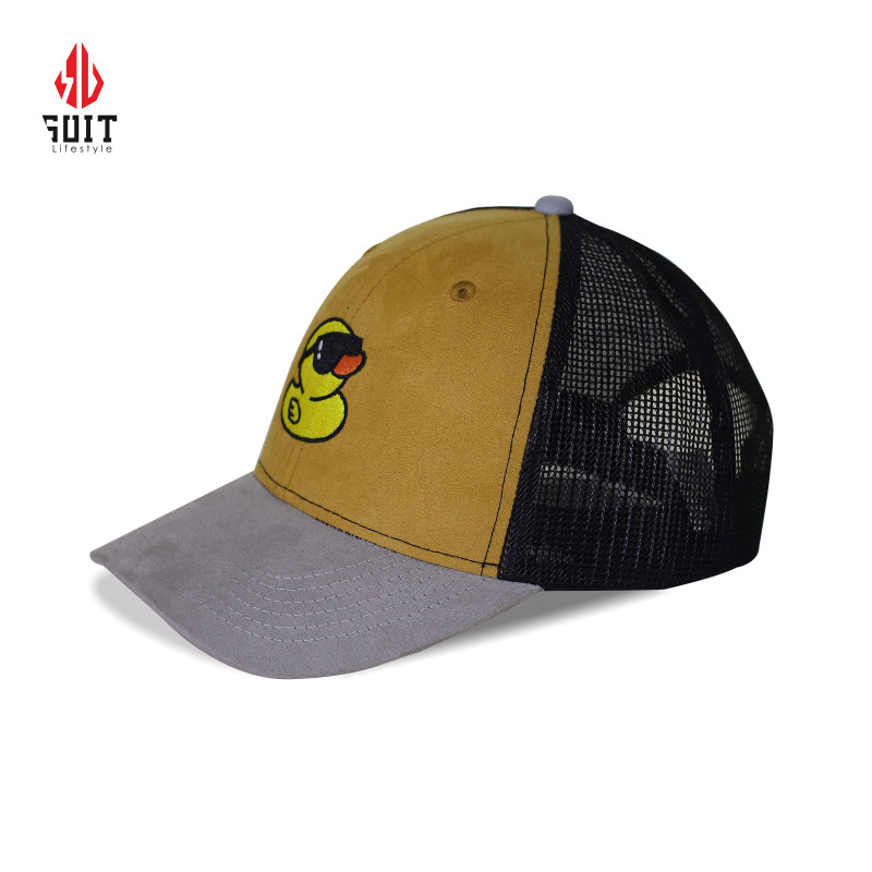 Yellow Duck Suede Trucker Cap